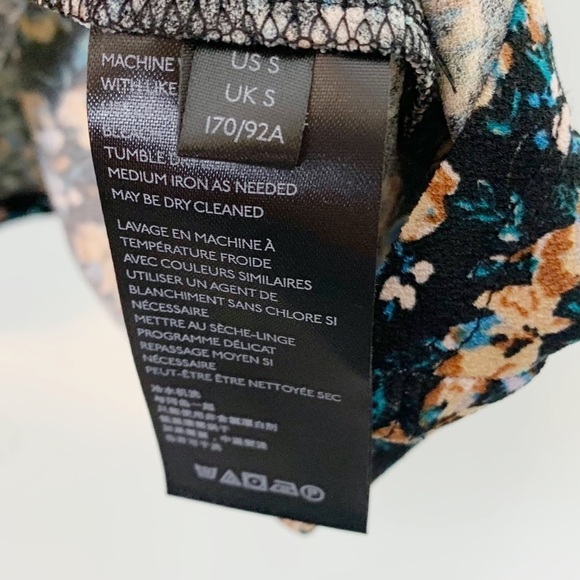 NWT Free People Say Hello Micro Floral Print Long Sleeve Ruffle Mini Dress - Picture 9 of 9